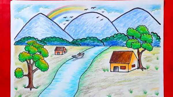 Cách vẽ tranh phong cảnh làng quê đẹp đơn giản nhất